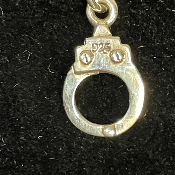 Sterling Silver Handcuff Charm/Pendant. - Picture 2 of 5